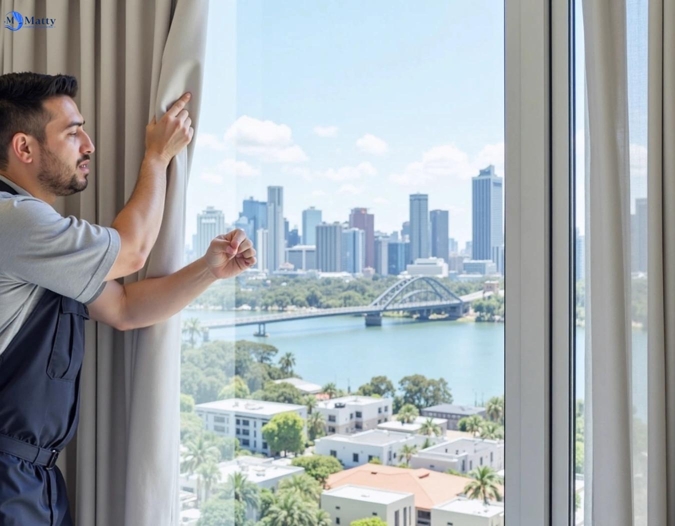 Professional curtain steam cleaning service coes-creek QLD by Matty Curtain Cleaning