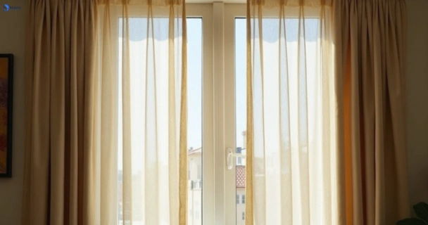 Dull dusty drapes in coes-creek before professional cleaning